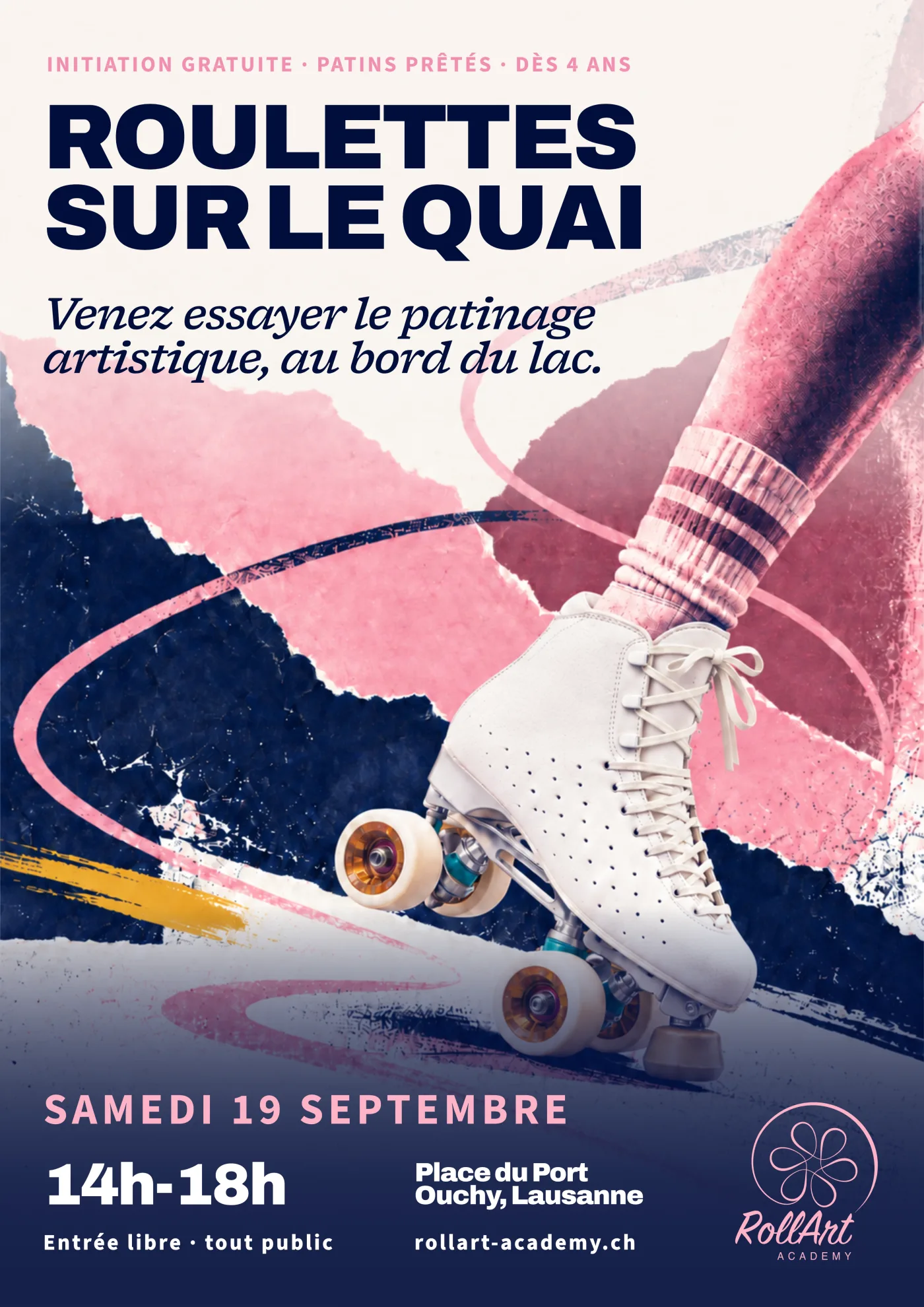 Affiche de Roulettes sur le quai, initiation gratuite au patinage artistique à Ouchy
